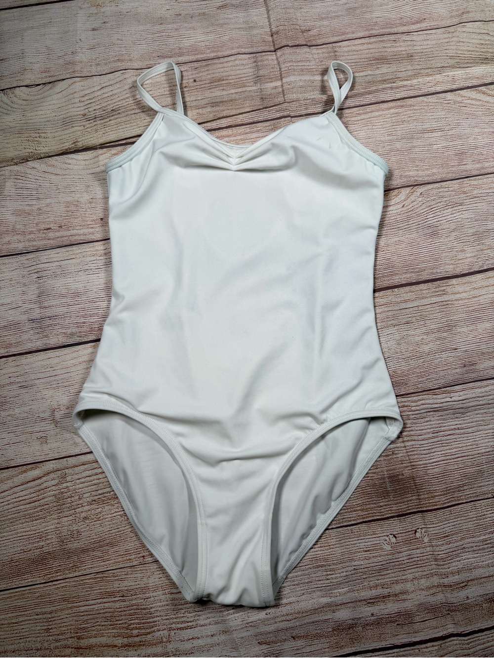 balera White Dance Leotard with Thin Straps